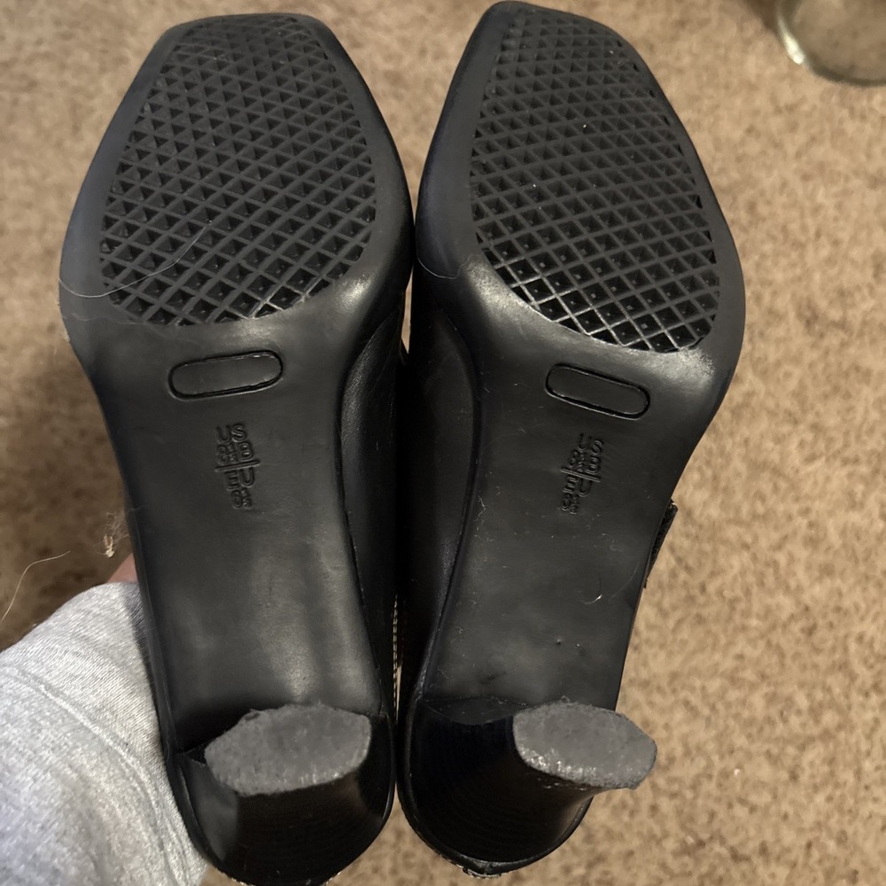 A2 By Aerosols Mary Jane Mules Women's 8.5 M Black Leather Career Shoes - Picture 9 of 10
